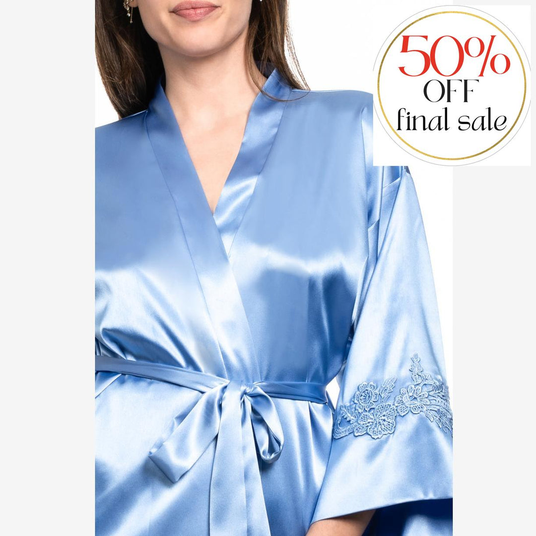 Jonquil Raelynn Wrap RLN030-Robes-Jonquil in Bloom-Cornflower Blue-XSmall/Small-Anna Bella Fine Lingerie, Reveal Your Most Gorgeous Self!