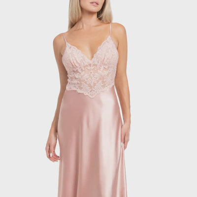 Jonquil Rosalie Gown RSQ020 in Rose Dawn-Loungewear-Jonquil in Bloom-Rose Dawn-Small-Anna Bella Fine Lingerie, Reveal Your Most Gorgeous Self!