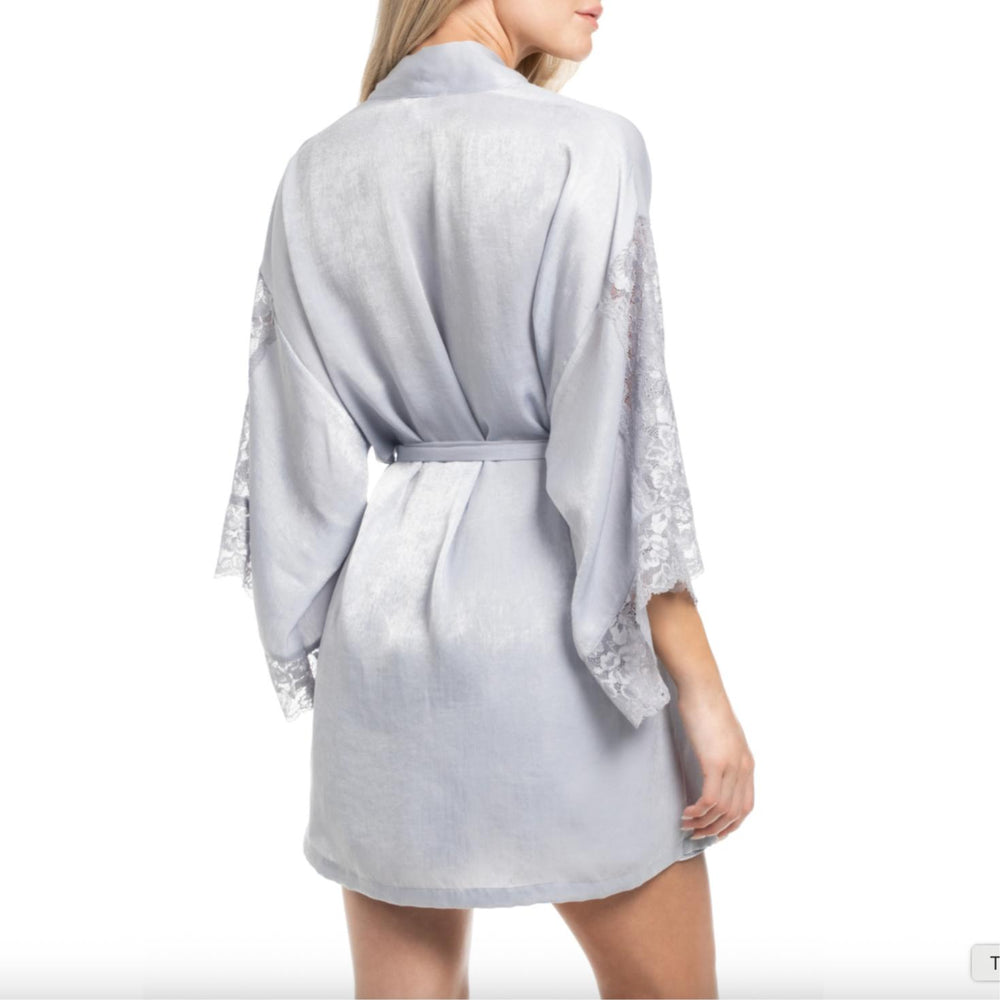 Jonquil Silver Wrap SIV030-Robes-Jonquil in Bloom-Silver-XSmall/Small-Anna Bella Fine Lingerie, Reveal Your Most Gorgeous Self!