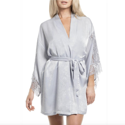 Jonquil Silver Wrap SIV030-Loungewear-Jonquil in Bloom-Silver-XSmall/Small-Anna Bella Fine Lingerie, Reveal Your Most Gorgeous Self!