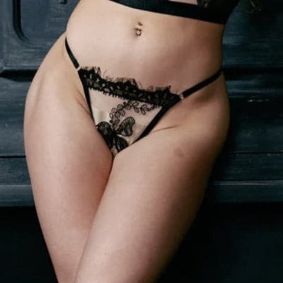 Kila Brava G-String Moths - Butterflies Black 12121-Anna Bella Fine Lingerie-Black-Small-