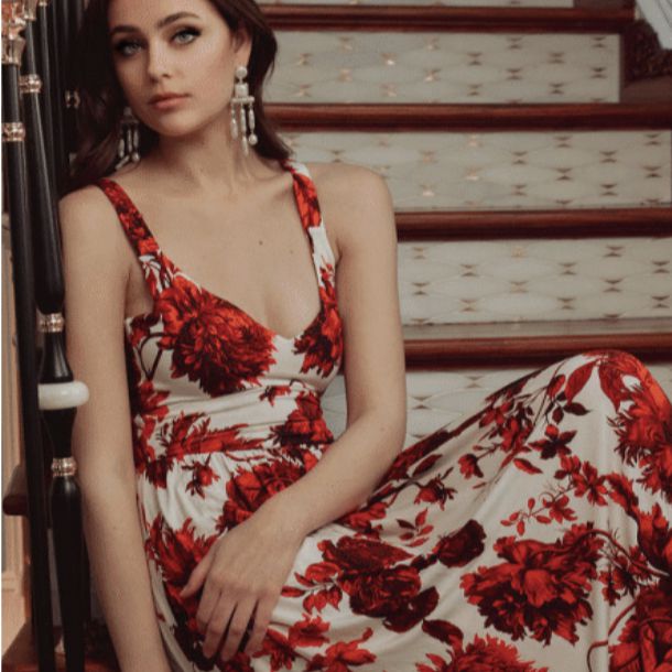 Kilo Brava Chippendale Maxi Dress 16107-Loungewear-Kilo Brava-Chippendale Floral-Small-Anna Bella Fine Lingerie, Reveal Your Most Gorgeous Self!