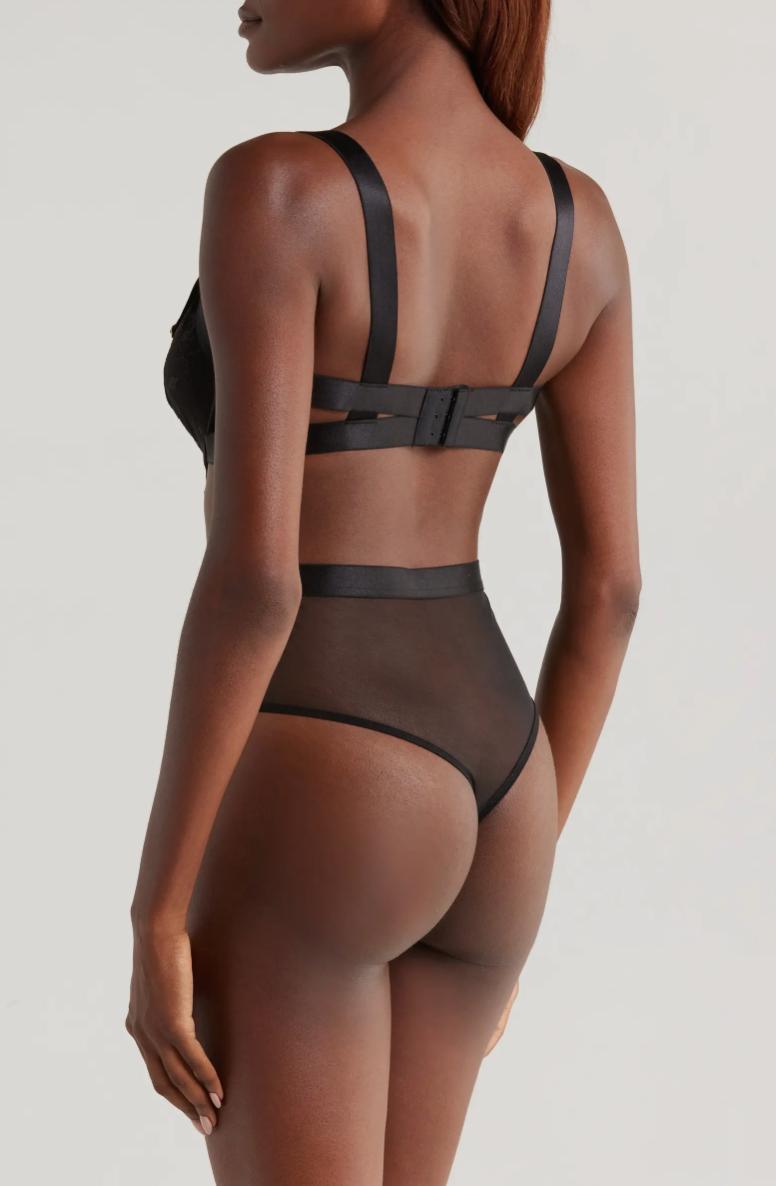 Kilo Brava Embroidery Bodysuit in Black 13105-Bodysuit-Kilo Brava-Black-Small-Anna Bella Fine Lingerie, Reveal Your Most Gorgeous Self!