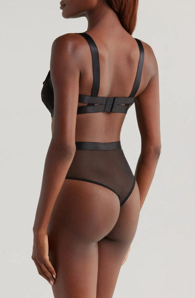 Kilo Brava Embroidery Bodysuit in Black 13105-Bodysuit-Kilo Brava-Black-Small-Anna Bella Fine Lingerie, Reveal Your Most Gorgeous Self!