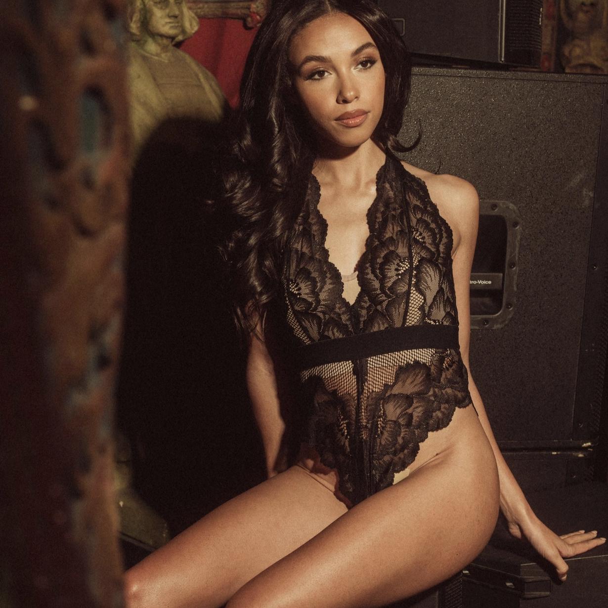 Kilo Brava Lace Teddy in Black 13141-Anna Bella Fine Lingerie-Black-Small-