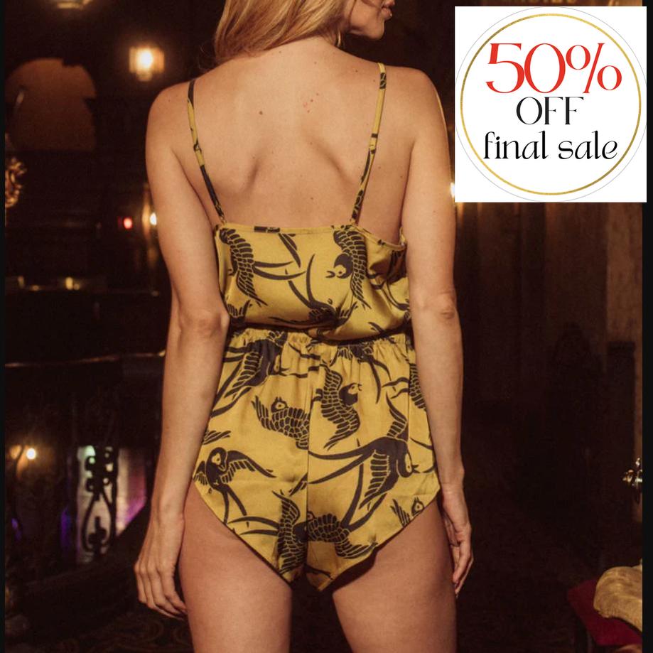 Kilo Brava Satin Collection Cami and Tap Short Set 14208-Loungewear-Kilo Brava-Goldfinch-Small-Anna Bella Fine Lingerie, Reveal Your Most Gorgeous Self!