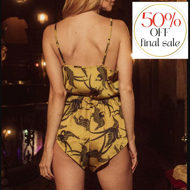 Kilo Brava Satin Collection Cami and Tap Short Set 14208-Loungewear-Kilo Brava-Goldfinch-Small-Anna Bella Fine Lingerie, Reveal Your Most Gorgeous Self!