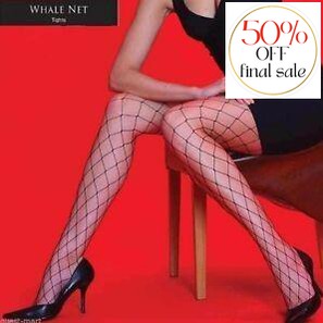 Legwear International Scarlet Whale Net Tights-Anna Bella Fine Lingerie-Black-Medium-