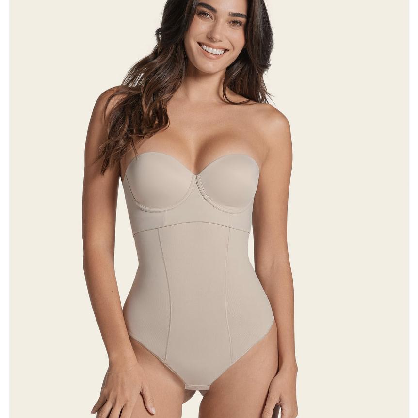 Leonisa Extra High-Waisted Sculpting Thong Panty 012939-Shapewear-Leonisa-Nude-Medium-Anna Bella Fine Lingerie, Reveal Your Most Gorgeous Self!