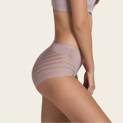 Leonisa Lace Stripe Undetectable Classic Shaper Panty 012903 in Pale Pink-Anna Bella Fine Lingerie-Pale Pink-Small-