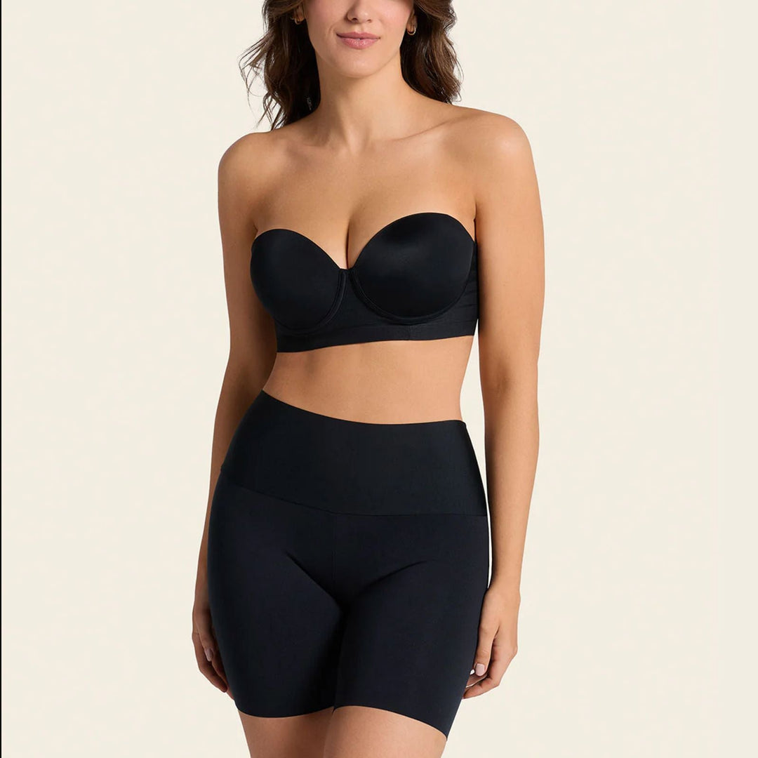 Leonisa Stay-In-Place Seamless Slip Short 012970 in Black-Shapewear-Leonisa-Black-Small-Anna Bella Fine Lingerie, Reveal Your Most Gorgeous Self!