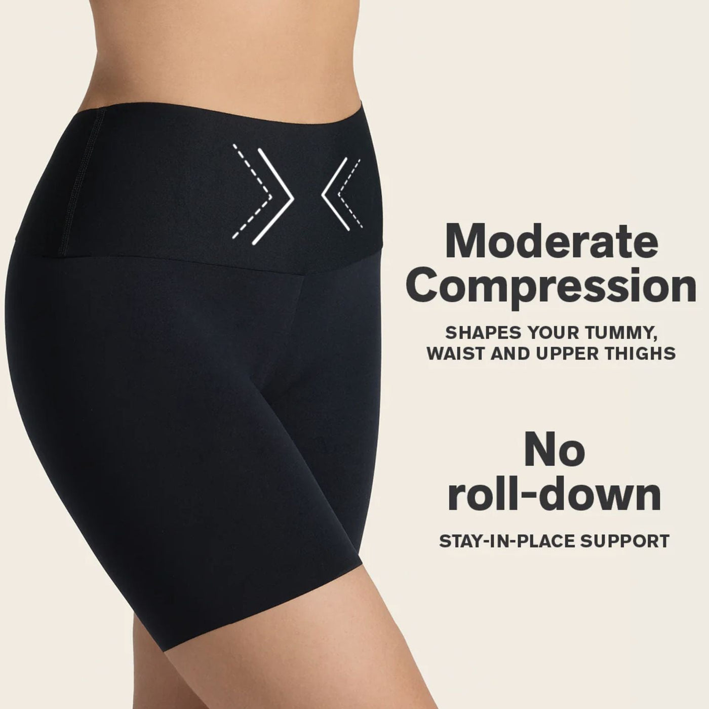 Leonisa Stay-In-Place Seamless Slip Short 012970 in Black-Shapewear-Leonisa-Black-Small-Anna Bella Fine Lingerie, Reveal Your Most Gorgeous Self!