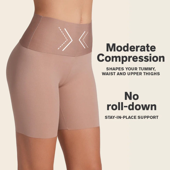 Leonisa Stay-In-Place Seamless Slip Short 012970 in Brown-Shapewear-Leonisa-Brown-Small-Anna Bella Fine Lingerie, Reveal Your Most Gorgeous Self!