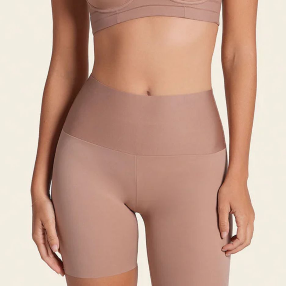Leonisa Stay-In-Place Seamless Slip Short 012970 in Brown-Shapewear-Leonisa-Brown-Small-Anna Bella Fine Lingerie, Reveal Your Most Gorgeous Self!