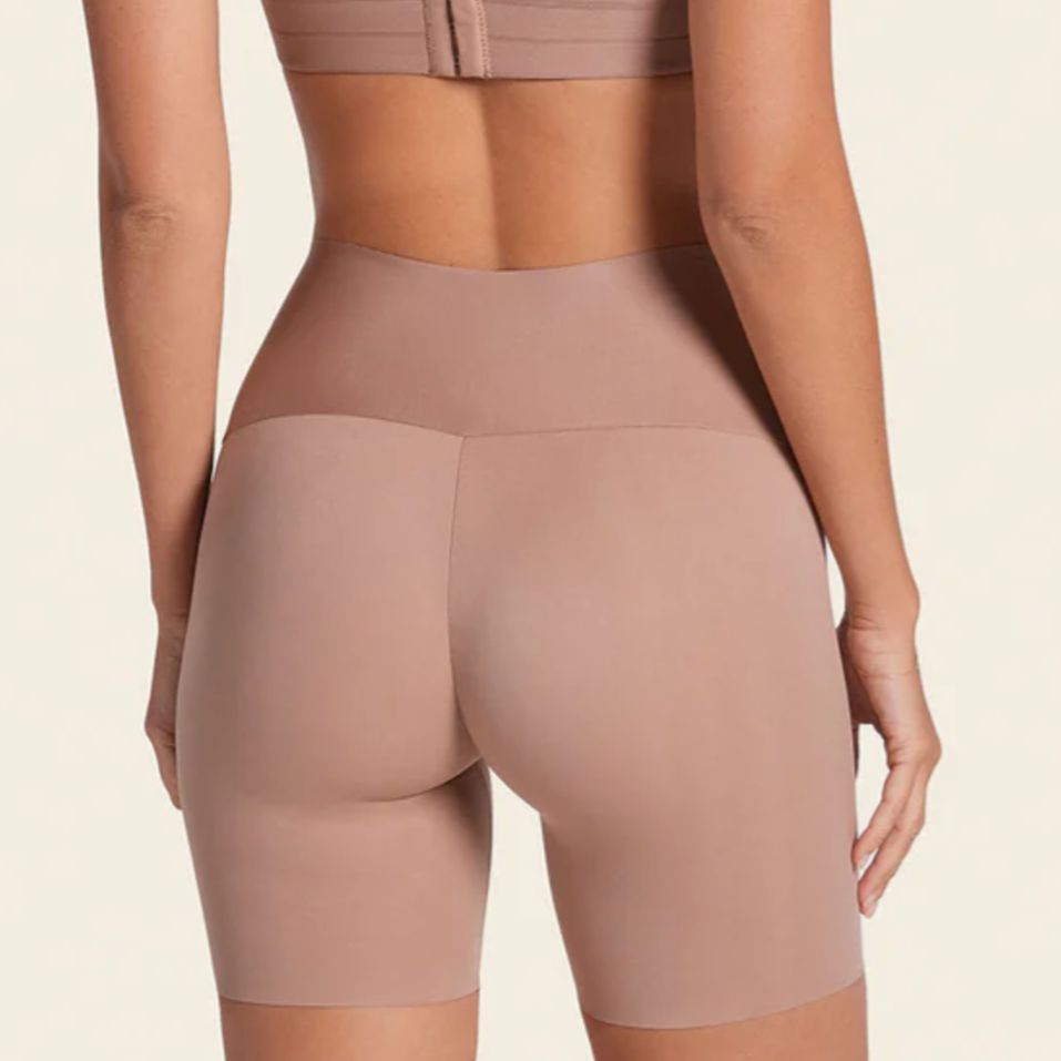 Leonisa Stay-In-Place Seamless Slip Short 012970 in Brown-Shapewear-Leonisa-Brown-Small-Anna Bella Fine Lingerie, Reveal Your Most Gorgeous Self!