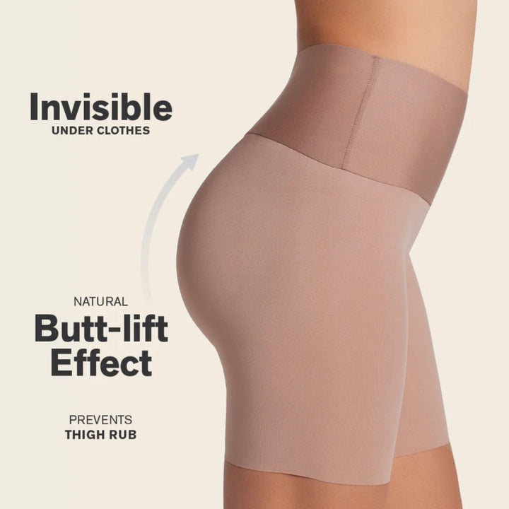 Leonisa Stay-In-Place Seamless Slip Short 012970 in Brown-Shapewear-Leonisa-Brown-Small-Anna Bella Fine Lingerie, Reveal Your Most Gorgeous Self!