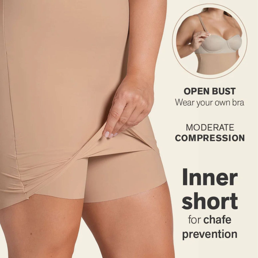 Leonisa Two-in-One Undetectable Sculpting Skort Slip 015803 in Golden Beige-Shapewear-Leonisa-Golden Beige-Medium-Anna Bella Fine Lingerie, Reveal Your Most Gorgeous Self!