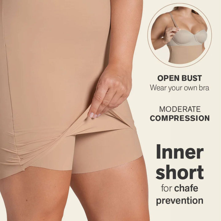 Leonisa Two-in-One Undetectable Sculpting Skort Slip 015803 in Golden Beige-Shapewear-Leonisa-Golden Beige-Medium-Anna Bella Fine Lingerie, Reveal Your Most Gorgeous Self!