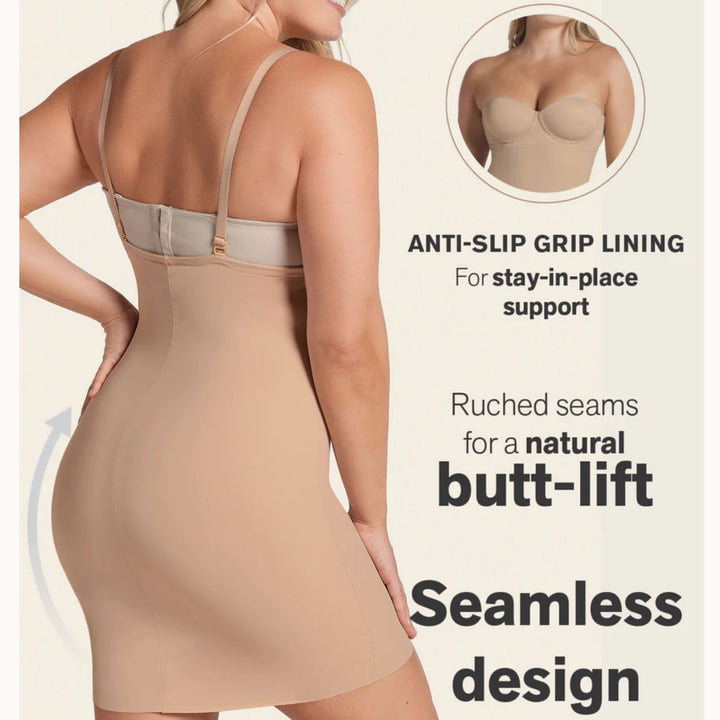 Leonisa Two-in-One Undetectable Sculpting Skort Slip 015803 in Golden Beige-Shapewear-Leonisa-Golden Beige-Medium-Anna Bella Fine Lingerie, Reveal Your Most Gorgeous Self!