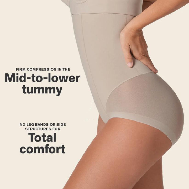 LeonisaExtra High-Waisted Sheer Bottom Sculpting Shaper Panty 012811-Shapewear-Leonisa-Nude-Medium-Anna Bella Fine Lingerie, Reveal Your Most Gorgeous Self!