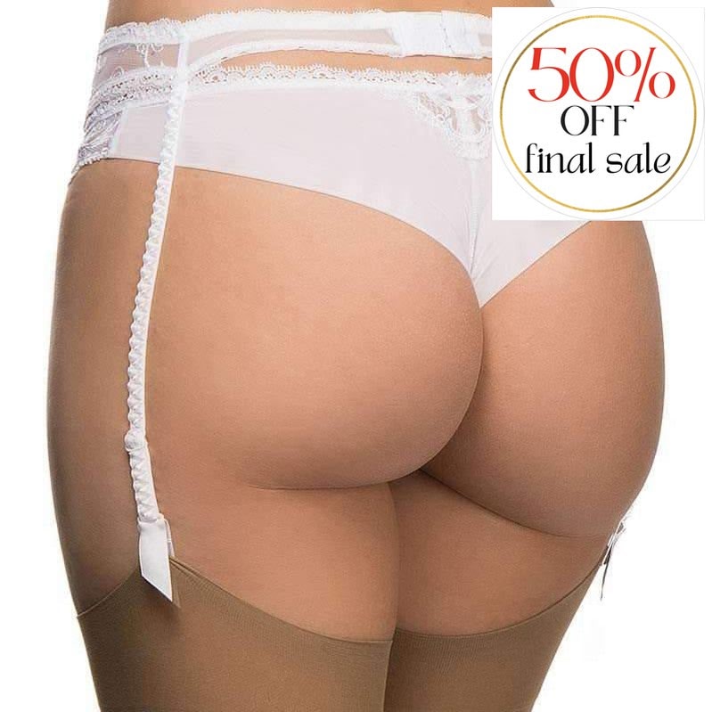 Lise Charmel Acanthe Arty Suspender Belt ACG4707-Garter Belt-Lise Charmel-Blanc-Small-Anna Bella Fine Lingerie, Reveal Your Most Gorgeous Self!