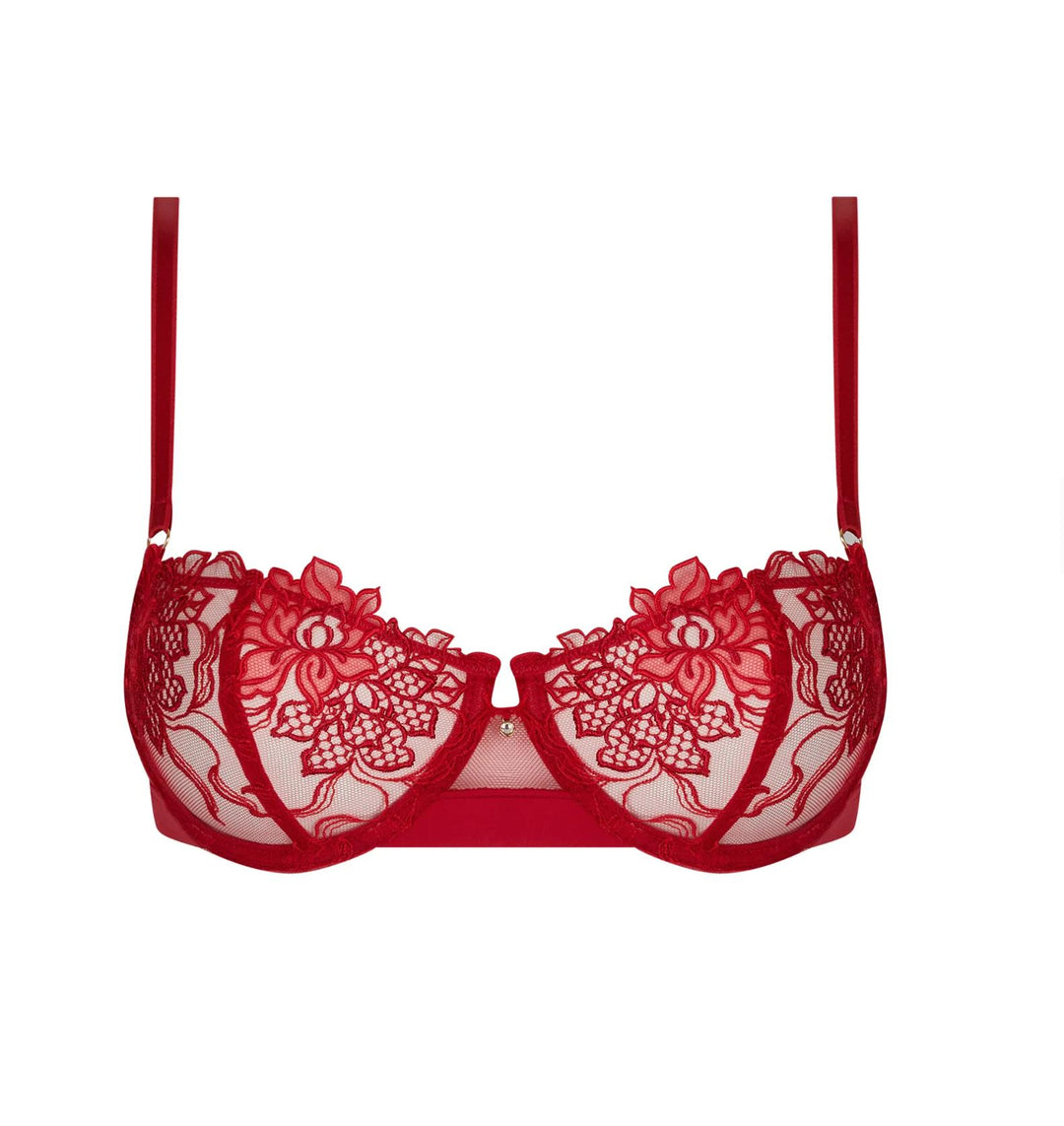 Lise Charmel Adorable en Sexy Demi Cup Bra ACH3485 in Rouge Effusion-Bras-Lise Charmel-Rouge Effusion-34-B-Anna Bella Fine Lingerie, Reveal Your Most Gorgeous Self!