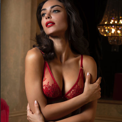 Lise Charmel Adorable en Sexy Triangle Bra BCH6785 in Rouge Effusion-Anna Bella Fine Lingerie-Rouge Effusion-36-B