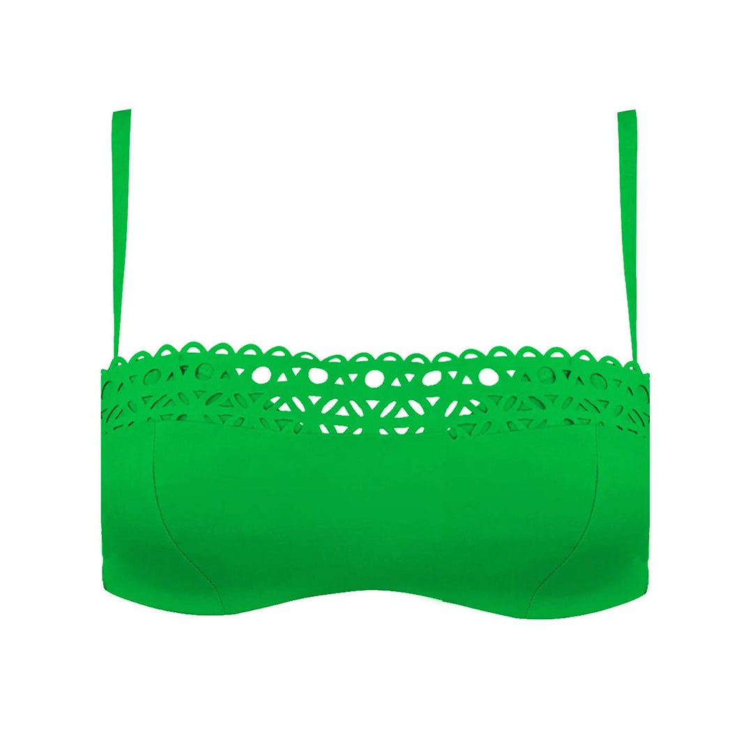 Lise Charmel Ajourage Couture Padded Strapless Bikini Top in Aourage VertABA5015-Swimwear-Lise Charmel-Ajourage Vert-32-B-Anna Bella Fine Lingerie, Reveal Your Most Gorgeous Self!