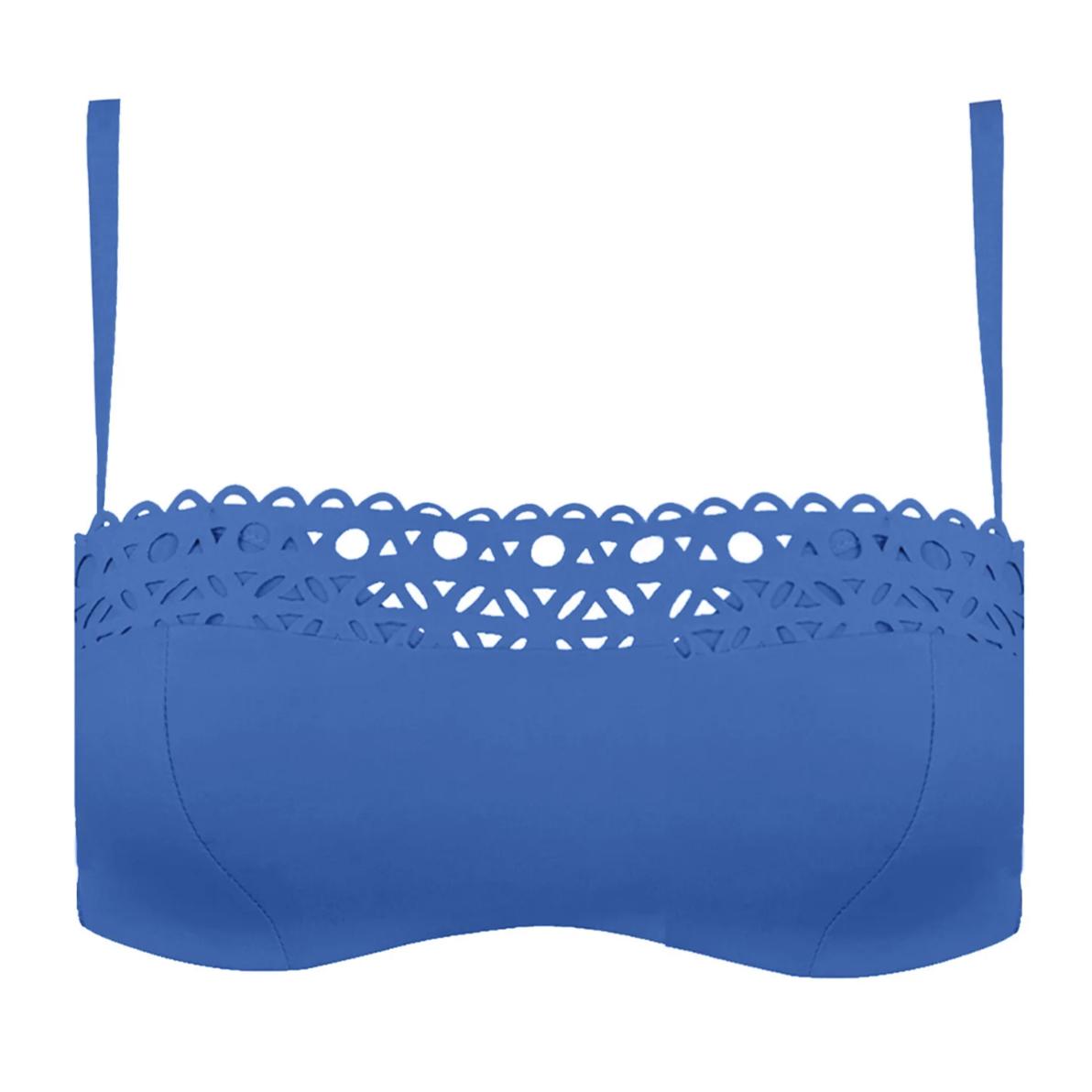 Lise Charmel Ajourage Couture Padded Strapless Bikini Top in Nuage Ajourage ABA5015-Anna Bella Fine Lingerie-Nuage Ajourage-32-B