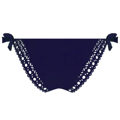 Lise Charmel Ajourage Couture Side Tie Bikini ABA0115 in Marina Couture-Swimwear-Lise Charmel-Blue Crystal-XSmall-Anna Bella Fine Lingerie, Reveal Your Most Gorgeous Self!