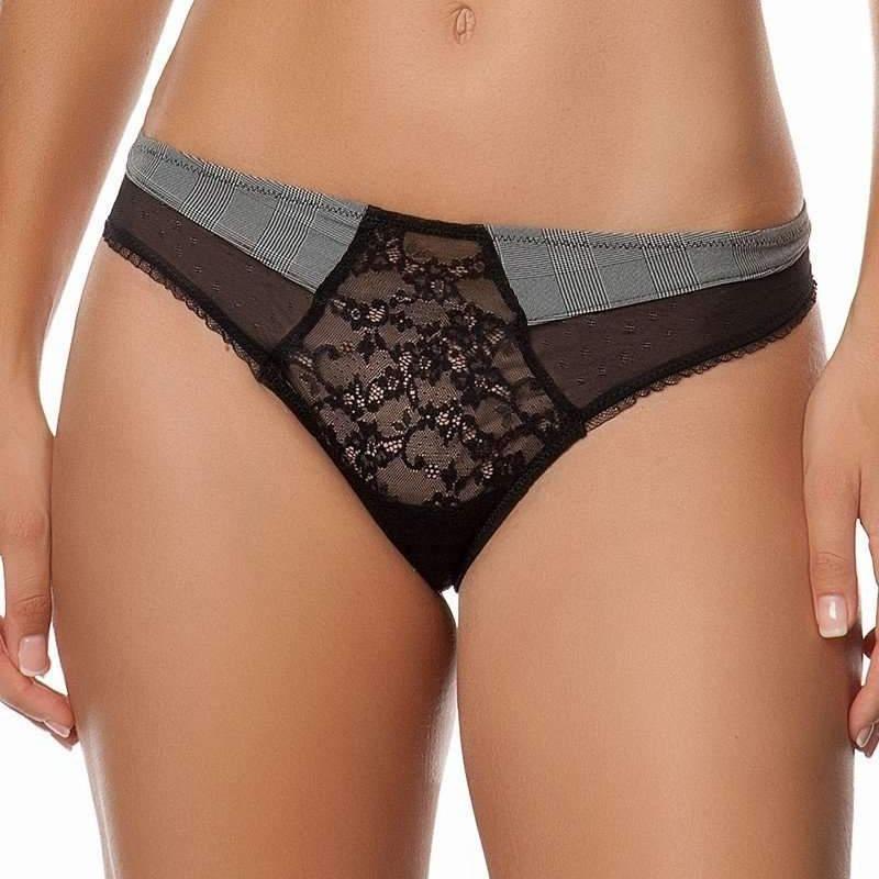 Lise Charmel Antinea Lady Dentelle Tanga CCC0066-Anna Bella Fine Lingerie-Gris Nuit-Small-