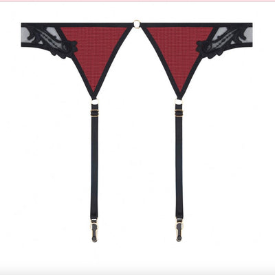 Lise Charmel Bellissime Inconnue Suspender Belt ACJ4749-Garter Belt-Lise Charmel-Ombre Rouge-Small-Anna Bella Fine Lingerie, Reveal Your Most Gorgeous Self!
