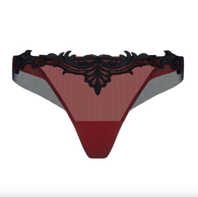 Lise Charmel Bellissime Inconnue Thong ACJ0049-Panties-Lise Charmel-Ombre Rouge-XSmall-Anna Bella Fine Lingerie, Reveal Your Most Gorgeous Self!