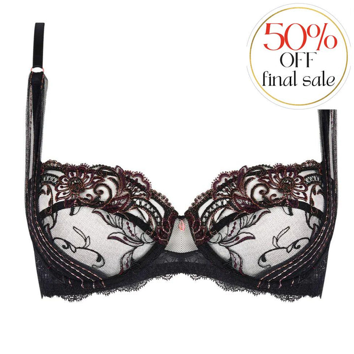 Lise Charmel Charme Secret Demi Cup Bra ACJ3033-Bras-Lise Charmel-Charme Noir-32-B-Anna Bella Fine Lingerie, Reveal Your Most Gorgeous Self!