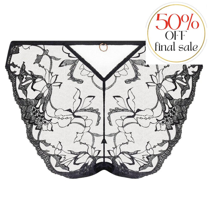 Lise Charmel Charme Secret Italian Brief ACJ0733-Panties-Lise Charmel-Charme Noir-XSmall-Anna Bella Fine Lingerie, Reveal Your Most Gorgeous Self!