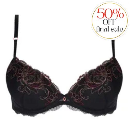 Lise Charmel Charme Secret Padded Demi Bralette ACJ8933-Bras-Lise Charmel-Charme Noir-38-C-Anna Bella Fine Lingerie, Reveal Your Most Gorgeous Self!