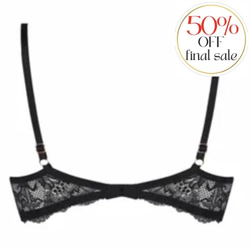 Lise Charmel Charme Secret Padded Demi Bralette ACJ8933-Bras-Lise Charmel-Charme Noir-38-C-Anna Bella Fine Lingerie, Reveal Your Most Gorgeous Self!