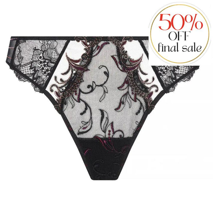 Lise Charmel Charme Secret ThongACJ0033-Panties-Lise Charmel-Charme Noir-XSmall-Anna Bella Fine Lingerie, Reveal Your Most Gorgeous Self!