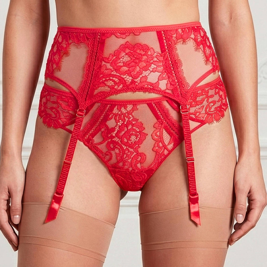 Lise Charmel Desirs de Venise Suspender Belt ACJ4735 in Grenat Venise-Anna Bella Fine Lingerie-Grentat Venise-Small-