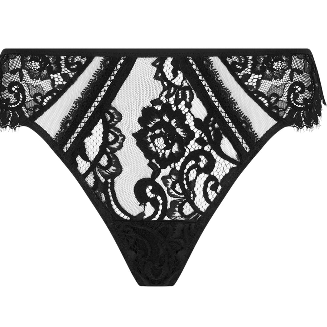 Lise Charmel Desirs de Venise Thong ACJ0035-Panties-Lise Charmel-Black-XSmall-Anna Bella Fine Lingerie, Reveal Your Most Gorgeous Self!