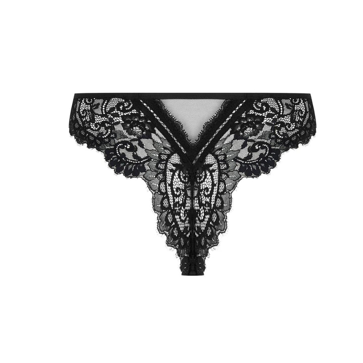 Lise Charmel Desirs de Venise Thong ACJ0035-Panties-Lise Charmel-Black-XSmall-Anna Bella Fine Lingerie, Reveal Your Most Gorgeous Self!