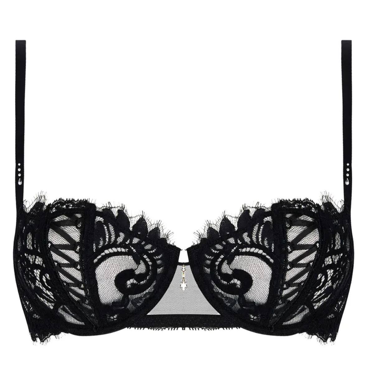 Lise Charmel Desirs de Venise Vertical Seam Demi ACJ3435-Anna Bella Fine Lingerie-Black-32-B