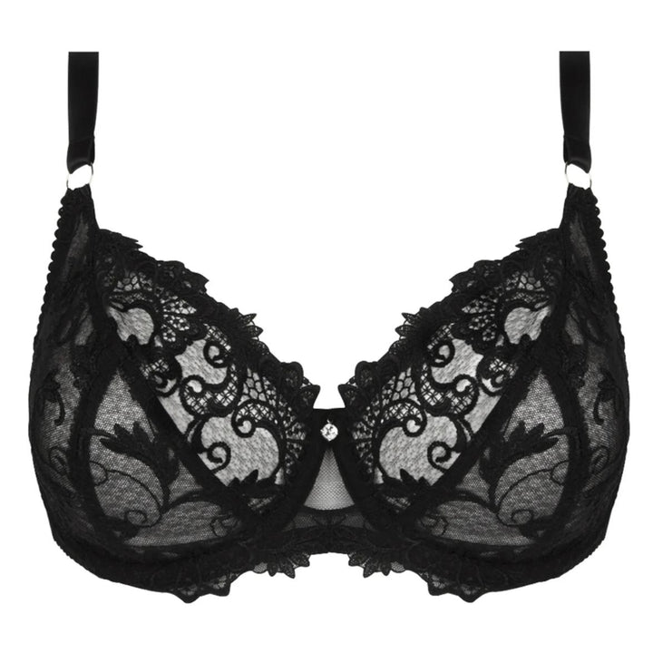 Lise Charmel Dressing Floral 3/4 Balconette Bra BCC2888-Bras-Lise Charmel-Black-32-F-Anna Bella Fine Lingerie, Reveal Your Most Gorgeous Self!