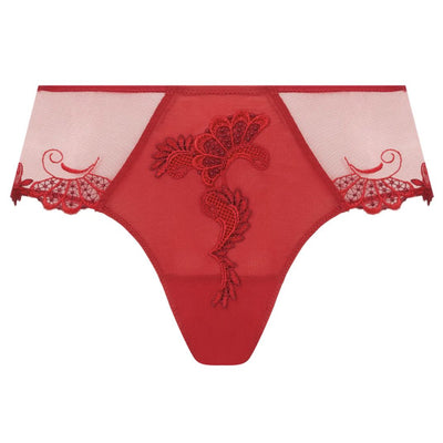 Lise Charmel Dressing Floral Boyshort BCC0488 in Red-Panties-Lise Charmel-Red-Medium-Anna Bella Fine Lingerie, Reveal Your Most Gorgeous Self!