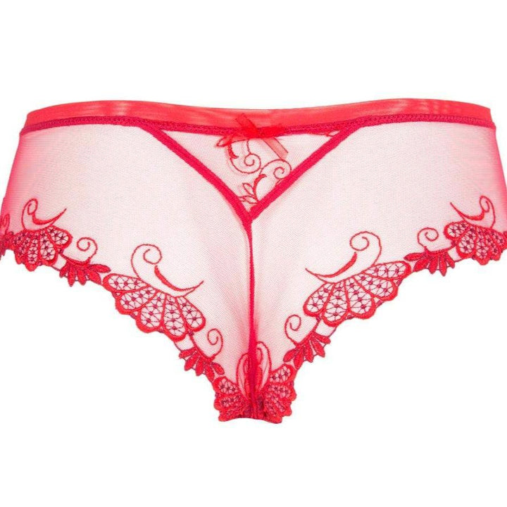 Lise Charmel Dressing Floral Boyshort in Red ACC0488-Panties-Lise Charmel-Red-XSmall-Anna Bella Fine Lingerie, Reveal Your Most Gorgeous Self!