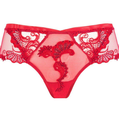 Lise Charmel Dressing Floral Boyshort in Red ACC0488-Panties-Lise Charmel-Red-XSmall-Anna Bella Fine Lingerie, Reveal Your Most Gorgeous Self!