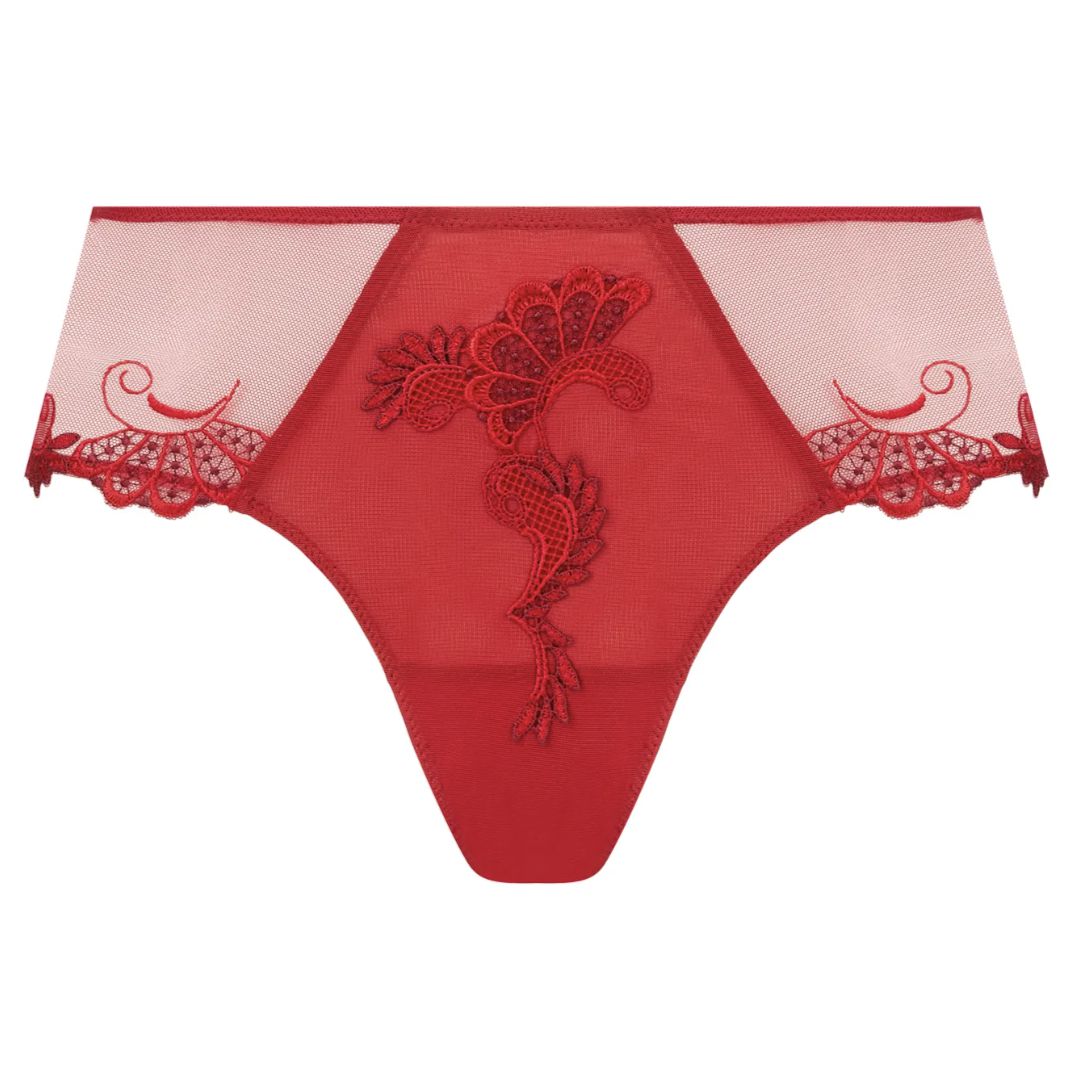 Lise Charmel Dressing Floral Boyshort in Red BCC0488-Anna Bella Fine Lingerie-Red-Medium-