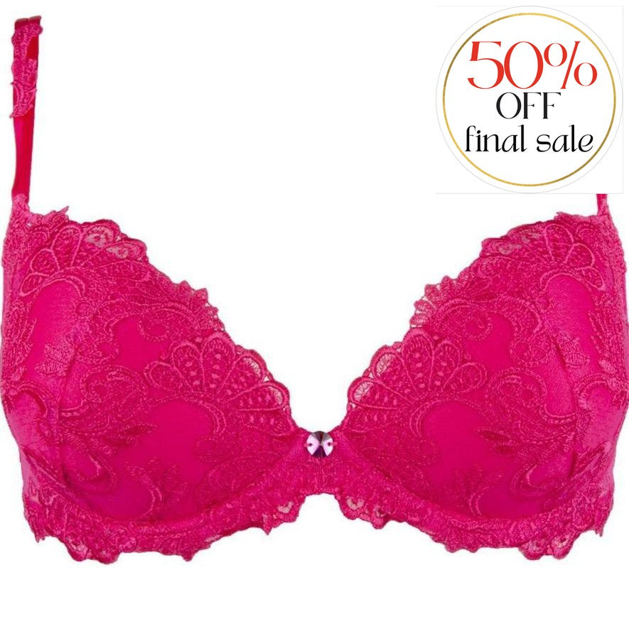 Lise Charmel Dressing Floral Contour Bra in Magenta ACC8588-Anna Bella Fine Lingerie-Magenta-34-B