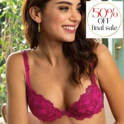 Lise Charmel Dressing Floral Contour Bra in Magenta ACC8588-Bras-Lise Charmel-Magenta-34-B-Anna Bella Fine Lingerie, Reveal Your Most Gorgeous Self!