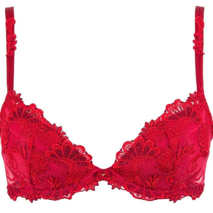 Lise Charmel Dressing Floral Contour Bra in Red ACC8588-Bras-Lise Charmel-Red-34-B-Anna Bella Fine Lingerie, Reveal Your Most Gorgeous Self!